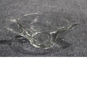 Anchor Hocking Fire-King Clear Glass Gravy Boat with Handle USA Made